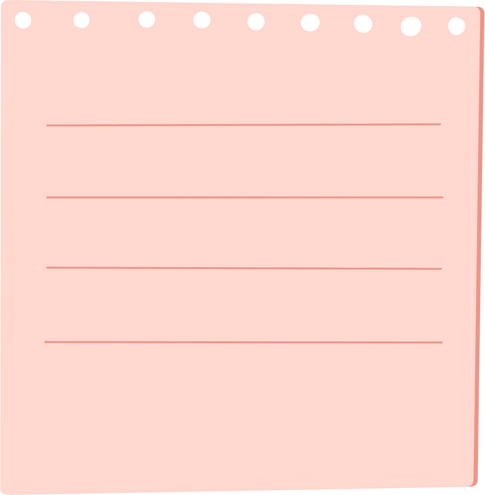 Pink punched note paper